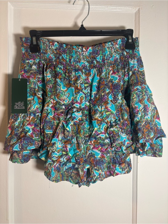 wild fable Pants - Wild Fable Turquoise Multicolor Paisley Ruffle Skort